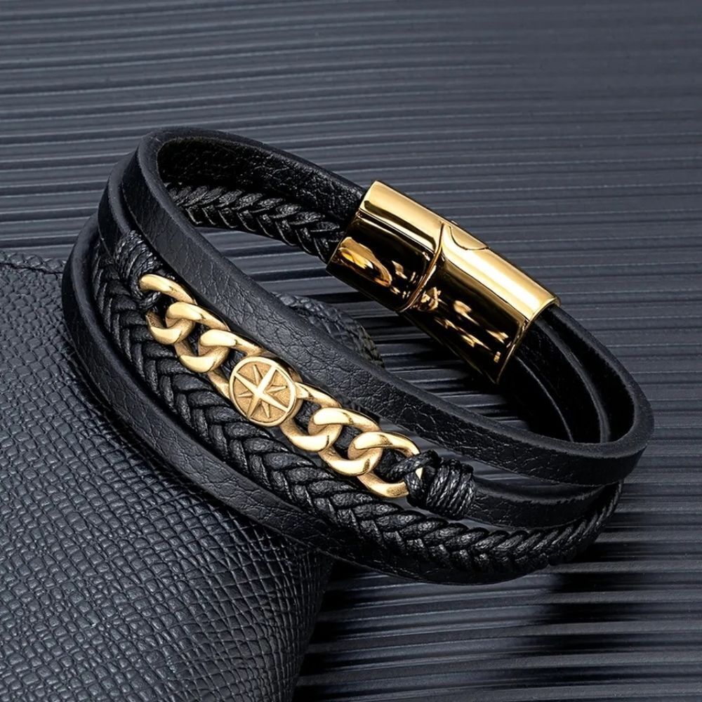 Black & Gold Mariner Bracelet